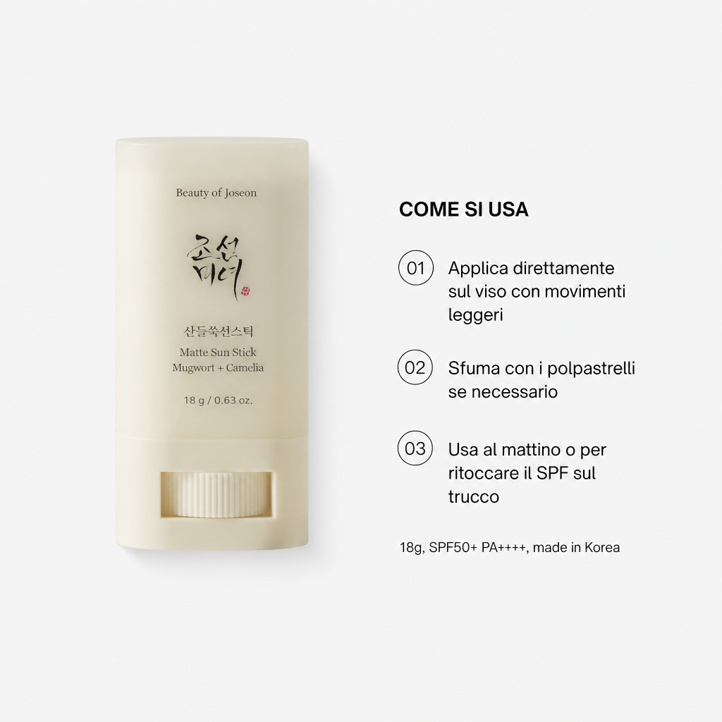 Beauty of Joseon Matte Sun Stick SPF50+ - Solare Mat 18g - come si usa