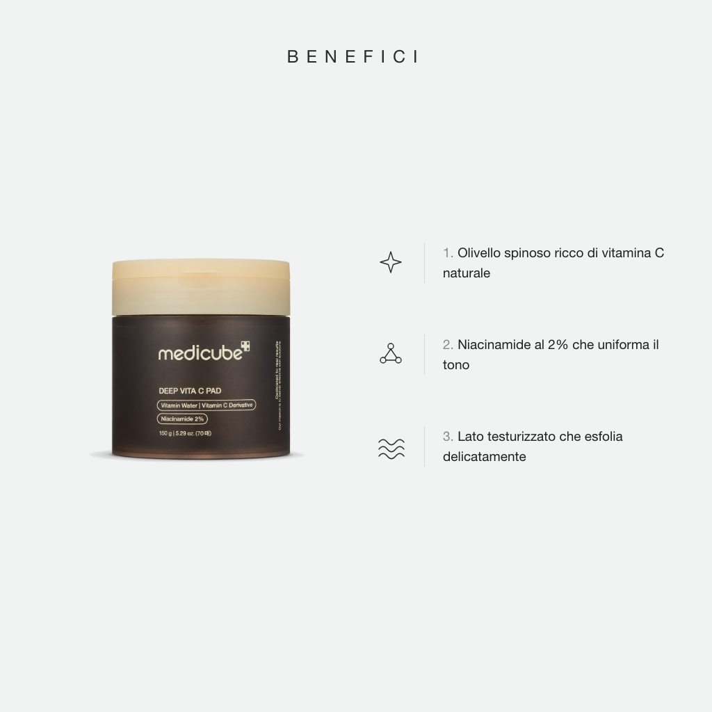 Medicube Deep Vita C Pad - benefici principali