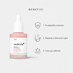 Benefici: più elasticità e barriera, rassoda e attenua le rughe, tono più uniforme