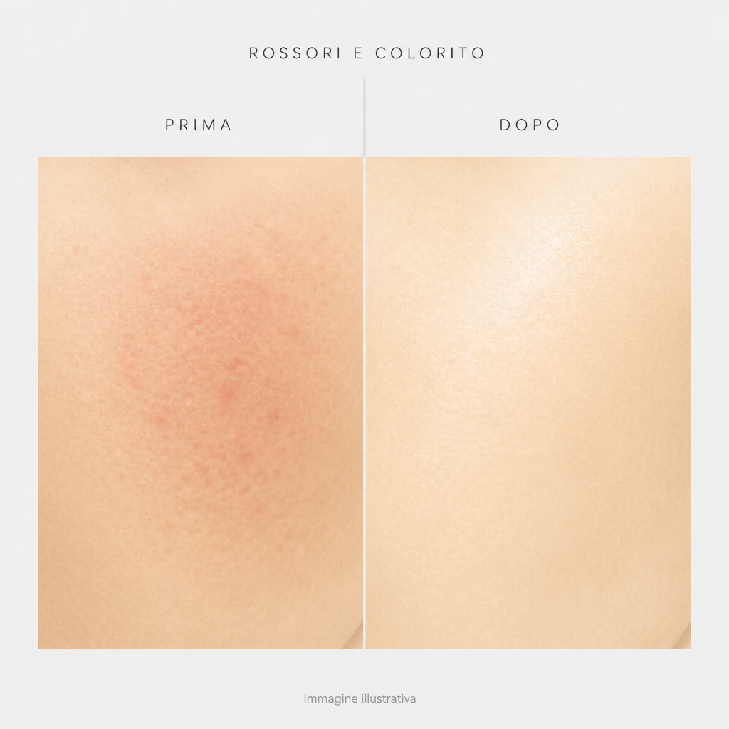 Rossori e colorito prima e dopo - immagine illustrativa