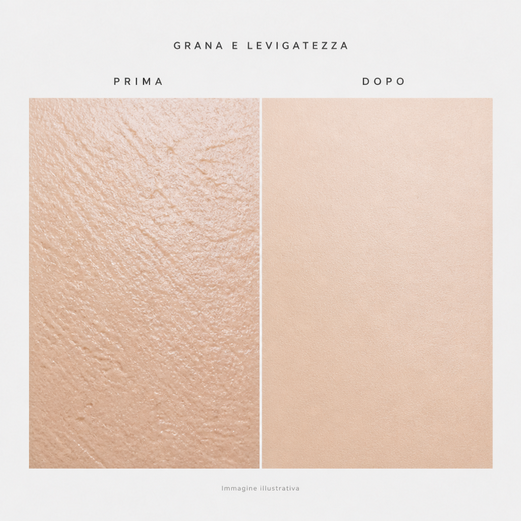 Grana e levigatezza prima e dopo - immagine illustrativa